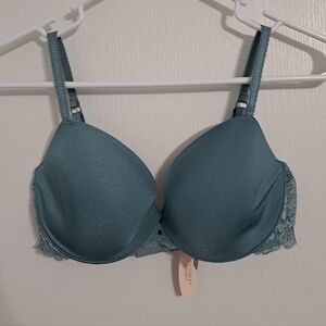 Victoria's Secret Angel Ipex Teal Lace Accent Bra SIZE 34D NWT